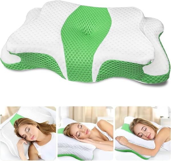 Memory Foam Pillows, Cervical Pillow for Neck and Shoulder Pain Relief, Ergonomic Contour Bed Pillow, Soft for Side Sleep Stomach Sleeping and Back Sleeper