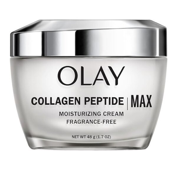 Olay Collagen Peptide MAX Face Moisturizer, Firm - Plump - Hydrate, Fragrance Free Cream with Vitamin B3, 1.7 oz