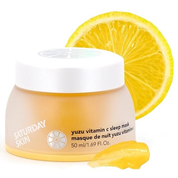 Saturday Skin Yuzu Vitamin C Sleep Overnight Face Mask Skin Care Retinol Niacinamide Face Moisturizer Brightening sleeping mask, Korean skin care, Vegan Smooth Skin