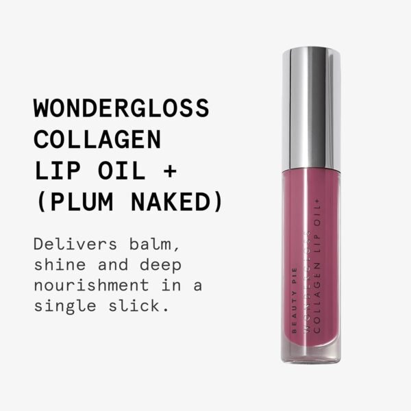 Beauty Pie Wondergloss Collagen Lip Oil + For Nourishing, Moisturizing & Plumping (Plum Naked) - Image 3