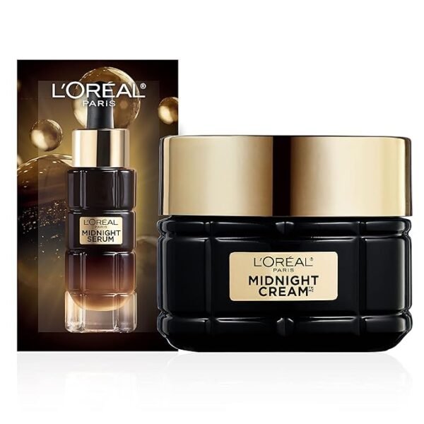 L'Oreal Paris Age Perfect Anti-Aging Midnight Cream, Face Moisturizer to Reduce Wrinkles and Firm Skin, 1.7oz + Serum Sample