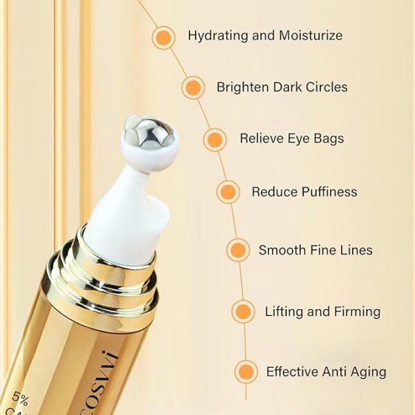 Scosvvi Caffeine Eye Serum For Dark Circles, Eye Cream For Anti Aging, Puffiness & Fine Lines With Ice Roller for Puffy Eyes & Under Eye Bags, Eye Skin Care For Women & Men - Image 3