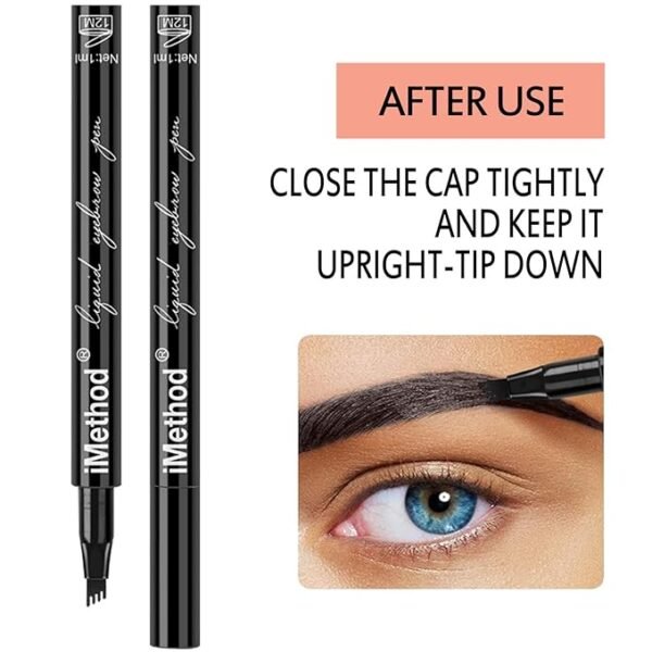 iMethod Eyebrow Pen - iMethod Eye Brown Makeup, Eyebrow Pencil with a Micro-Fork Tip Applicator Creates Natural Looking Brows Effortlessly and Stays on All Day, Light Brown - Image 3