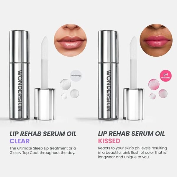 Wonderskin Lip Oil - Lip Rehab Serum Oil, Hydrating and Moisturizing Clear Lip Oil for Dry Lips - Natural, Vegan and Non-sticky Lip Gloss Oil - Image 4