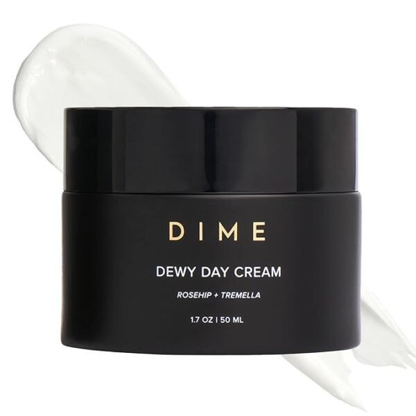 DIME Beauty Dewy Day Cream, Morning Face Moisturizer with Rosehip Oil and Snow Mushroom, 1.7 oz / 50 ml