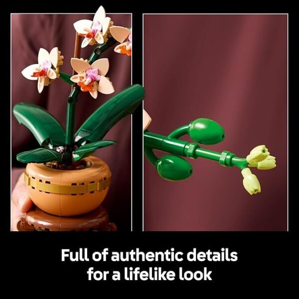 LEGO Botanicals Mini Orchid Building Set - Artificial, Fake Orchid for Home Decor, Adults Ages 18+ - Indoor Plant Decorations for Table, Desk, Office - Gift for Valentines Day for Her & Him - 10343 - Image 6
