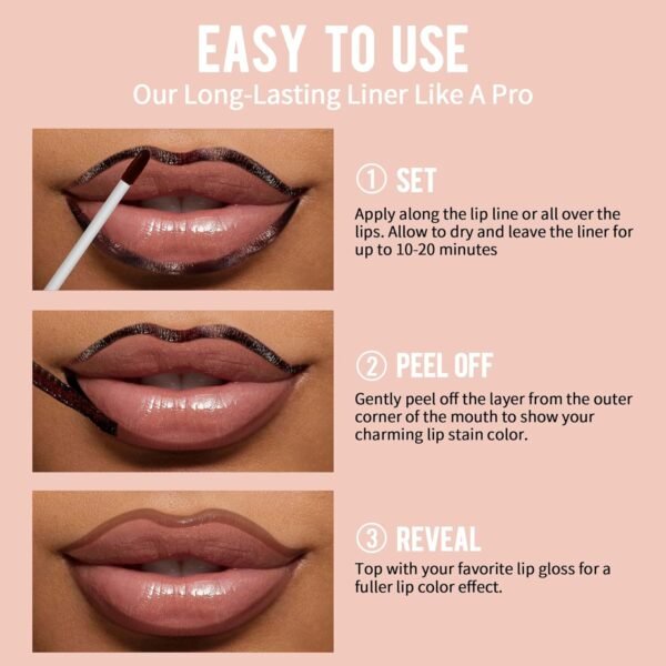 iMethod Lip Stain - Lip Liner Stain, Long Lasting Lip Stain Peel Off, Waterproof Stay On All Day, Transfer-Proof, Highly Pigmented, Natural Instant Peel Off Lip Stain Color, Coffee - Image 5