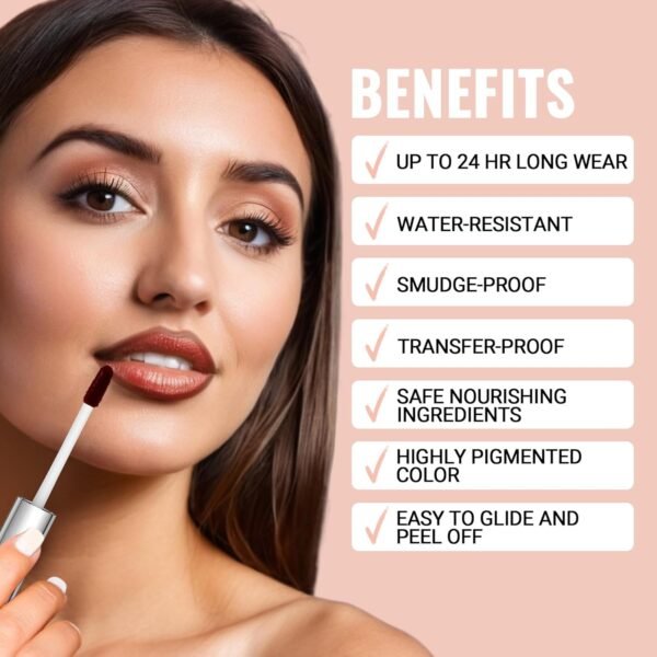 iMethod Lip Stain - Lip Liner Stain, Long Lasting Lip Stain Peel Off, Waterproof Stay On All Day, Transfer-Proof, Highly Pigmented, Natural Instant Peel Off Lip Stain Color, Coffee - Image 3