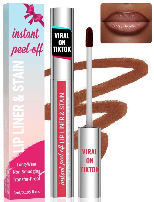 iMethod Lip Stain - Lip Liner Stain, Long Lasting Lip Stain Peel Off, Waterproof Stay On All Day, Transfer-Proof, Highly Pigmented, Natural Instant Peel Off Lip Stain Color, Coffee