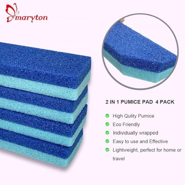 Maryton Foot Pumice Stone for Feet Hard Skin Callus Remover and Scrubber (Pack of 4) (Blue) - Image 2