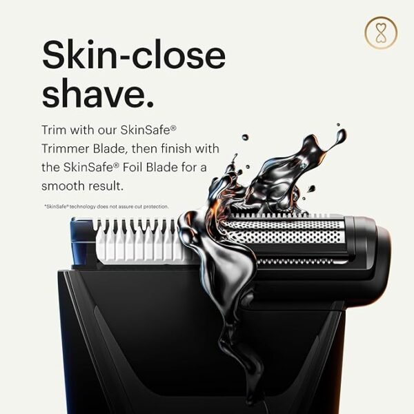 MANSCAPED® The Lawn Mower® 5.0 Ultra Groin & Body Hair Trimmer – Dual-Head SkinSafe® Trimmer & Foil Blades, Waterproof Wet/Dry Groomer, USB-C Rechargeable with Travel Case, Men’s Ball Shaver, Black - Image 4