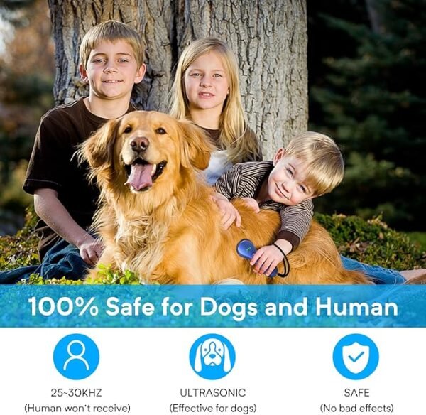 New Anti Barking Device,Dog Barking Control Devices,Rechargeable Ultrasonic Dog Bark Deterrent up to 16.4 Ft Effective Control Range Safe for Human & Dogs Portable Indoor & Outdoor(Blue) - Image 2