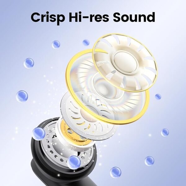 Wireless Earbuds Bluetooth 5.3 Headphones HiFi Stereo Deep Bass Ear Buds 68H Long Playtime Earphones with LED Display Charging Case IPX7 Waterproof for Phones Tablets Laptops Sports Black - Image 2