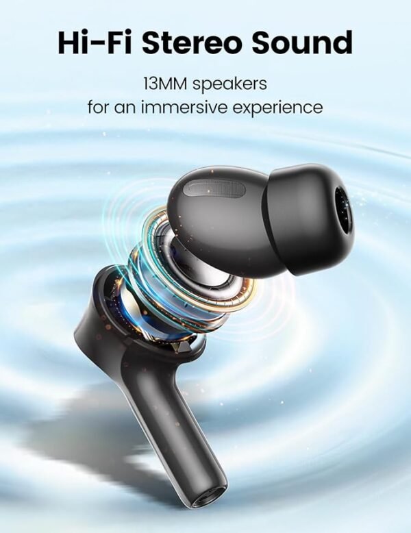 Wireless Earbuds Bluetooth 5.3 Headphones with Touch Screen 50H Playtime Deep Bass Stereo Ear Buds with Mic IPX7 Waterproof in Ear Earphones for Pad Tablet Android/iOS Phones Gifts for Women Men - Image 4