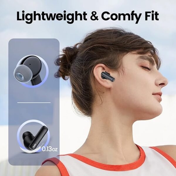 Wireless Earbuds Bluetooth 5.3 Headphones HiFi Stereo Deep Bass Ear Buds 68H Long Playtime Earphones with LED Display Charging Case IPX7 Waterproof for Phones Tablets Laptops Sports Black - Image 3