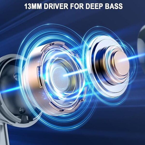 Wireless Earbuds, Bluetooth 5.3 Ear Buds LED Power Display Headphones Bass Stereo, Bluetooth Earbuds in-Ear Noise Cancelling Mic, 40H Playback Mini Case IP7 Waterproof Sports Earphones for Android iOS - Image 3